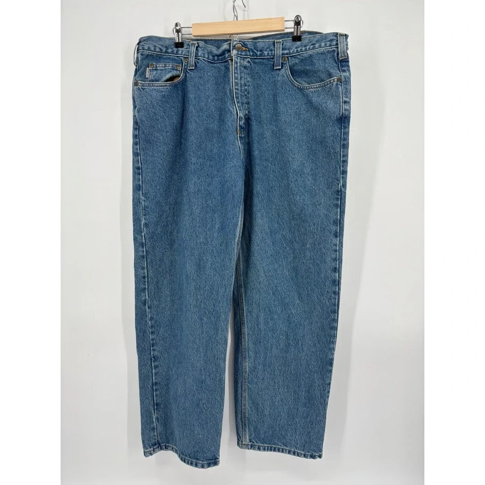 Carhartt B460 LVB Relaxed Fit Jeans Mens 42x30 Blue Denim Straight Leg Workwear